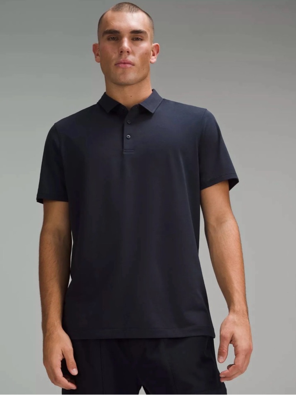 lululemon athletica Men's Black Short Sleeve Polo